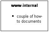 Text Box: www-internal
couple of how-to documents
